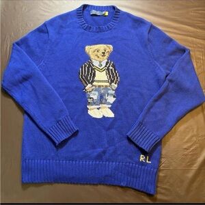 Ralph Lauren Royal Blue Polo Bear Crewneck Sweater